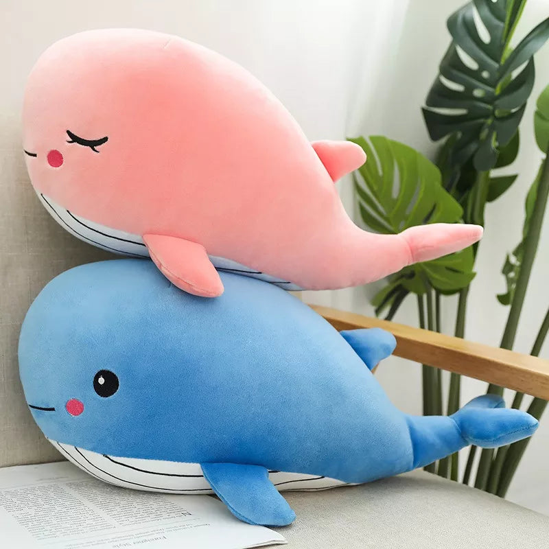 Cute Whale Plushies Blue and Pink