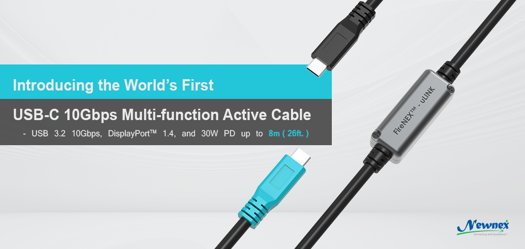 FireNEX-uLINK-10G, USB C to C Multi-function Active Repeater Cable 