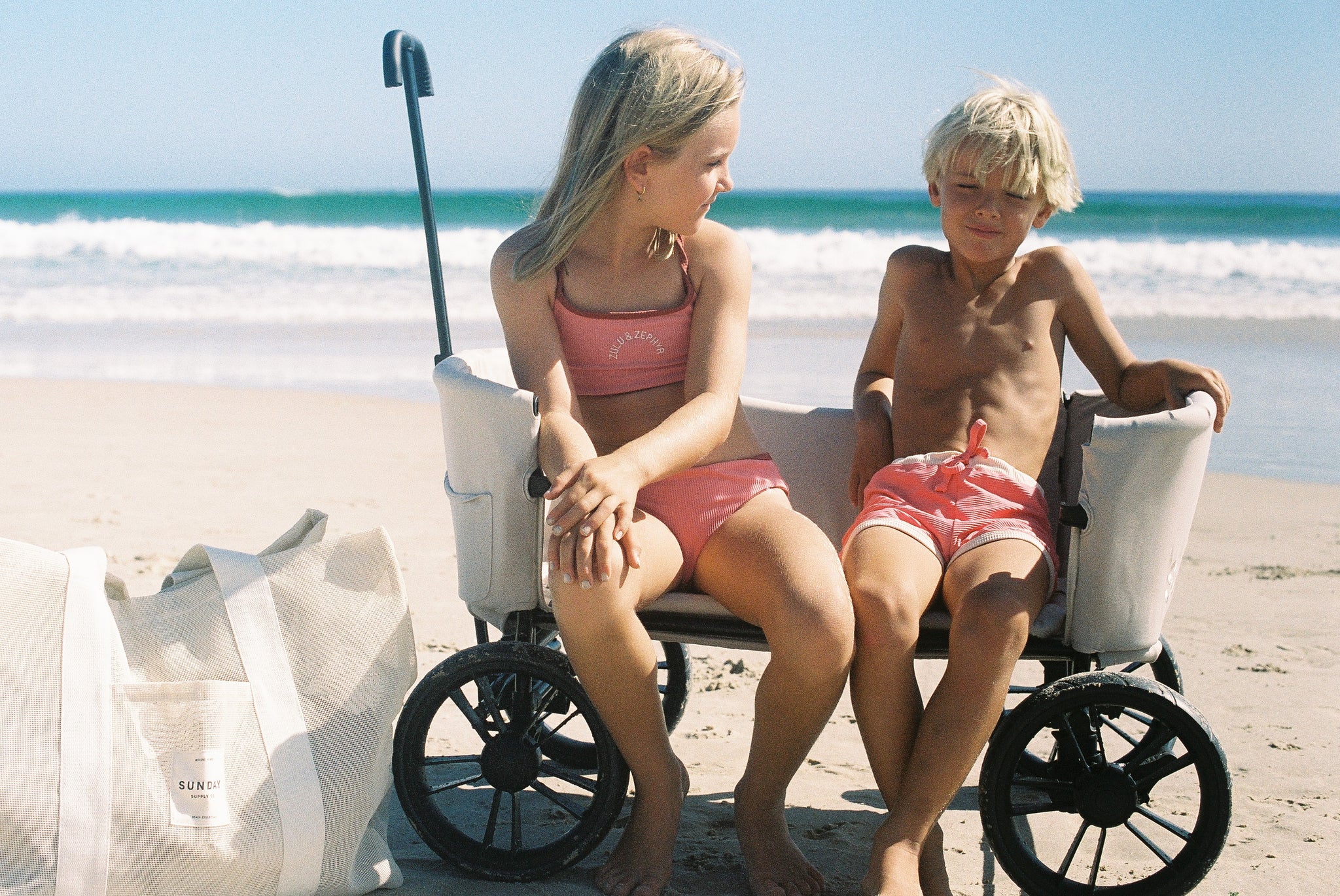 Family Beach Cart on Sand by Sunday Supply Co.