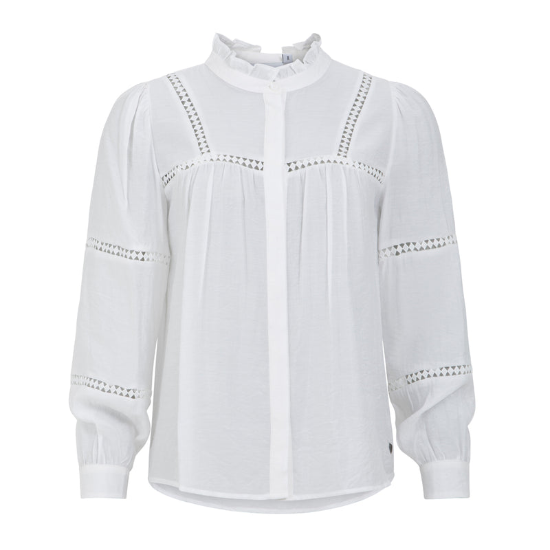 SHIRT WITH LACE White –