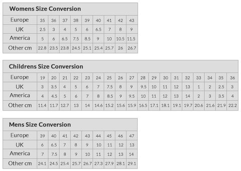 Shoe Conversion Chart | Men's, Women's & Kid's Sizes – Portfashion.com