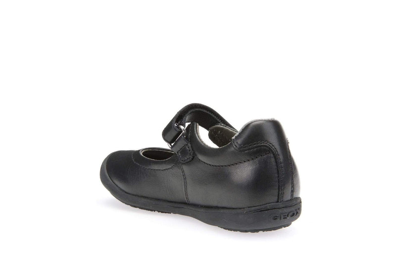 Geox Girls Black Leather School Shoes 