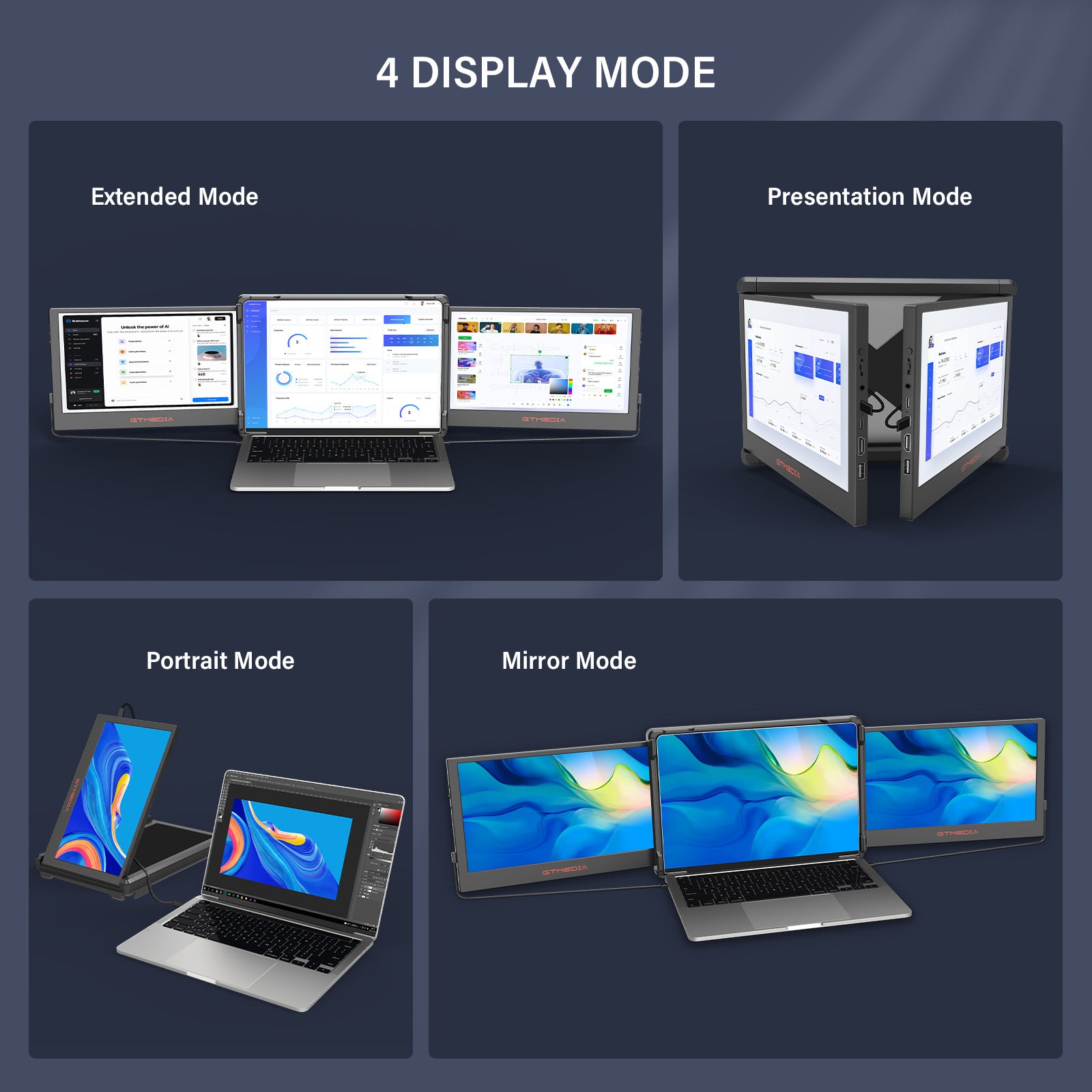 Pantallas de expansión de monitor portátil dual GTMEIDA MATE X LCD IPS de 11,6" 1080P - Ciaespinoza.com