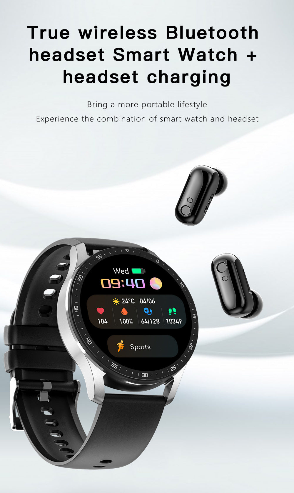 Reloj inteligente X7 con auriculares bluetooth 2 en 1 TWS llamada binaural inalámbrica, música, deportes - Ciaespinoza.com