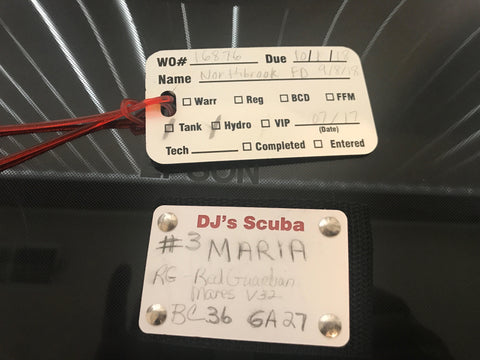 Custom Scuba maintenance tag from YourBagTag