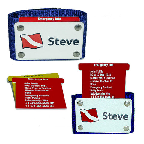 Emergency Contact Info Scuba BC Name Tag