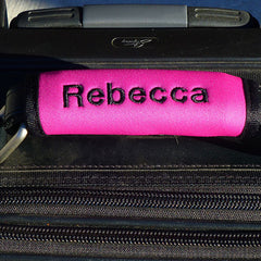 Personalized Pink Neoprene Luggage Handle Wrap