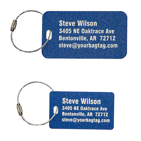 engraved stainless steel luggage tags