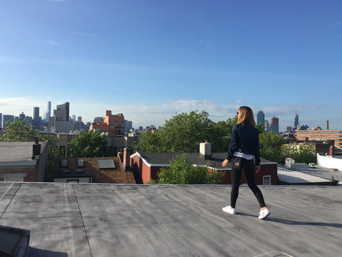 Roof top in NYC with the Travelers Trunk