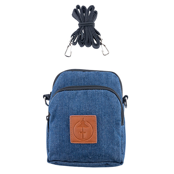 Treefort Lifestyles Forager Bag in Blue Denim – wear as cross bag or necklace