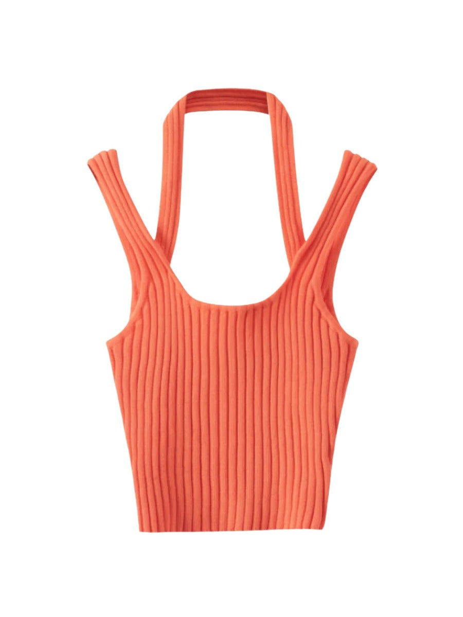 Algarve Rib Knit Tank Orange