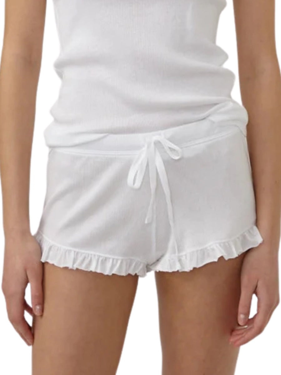 Raffaela Pima Rib Short - White