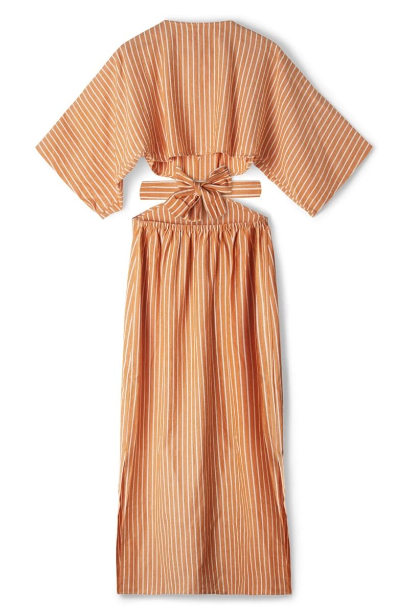 Tangerine Stripe Dress Tangerine White