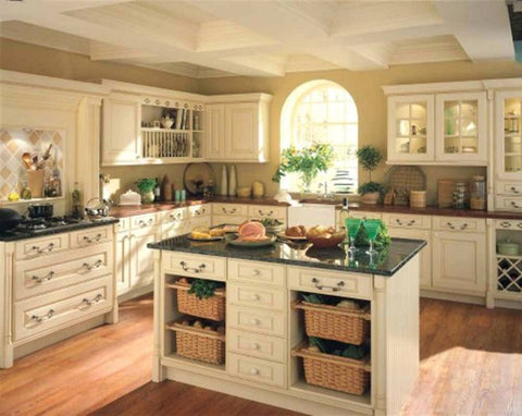 Farmhouse kitchen open shelving