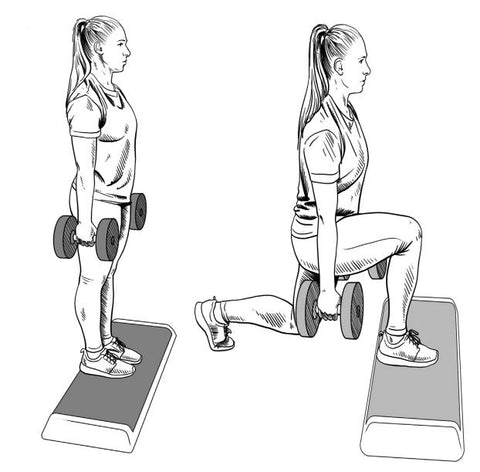 Deficit reverse lunge for glute growth