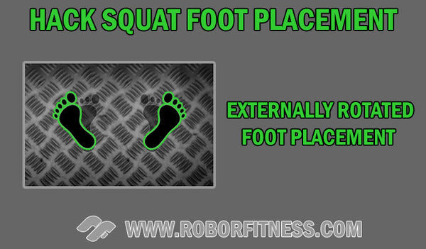 Hack squat externally rotated foot position