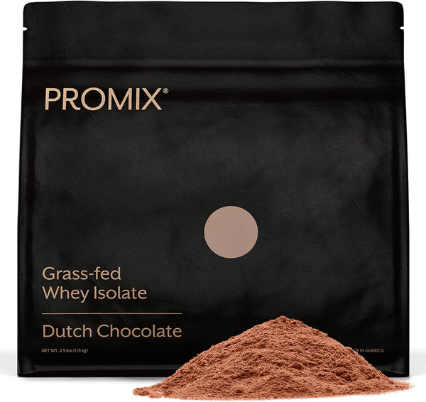 Promix Grass fed whey protein isolate, Dutch Chocolate