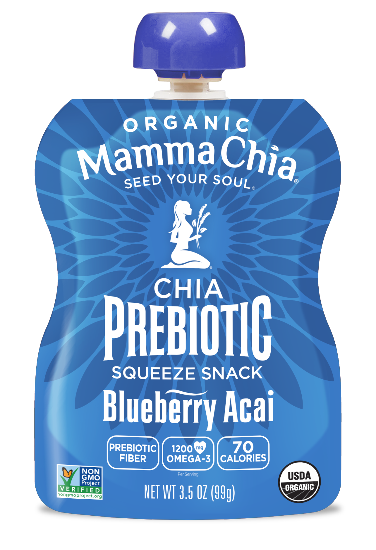 Chia Squeeze & Prebiotics Variety Flavor 6PK Chia Seed Snacks Mamma