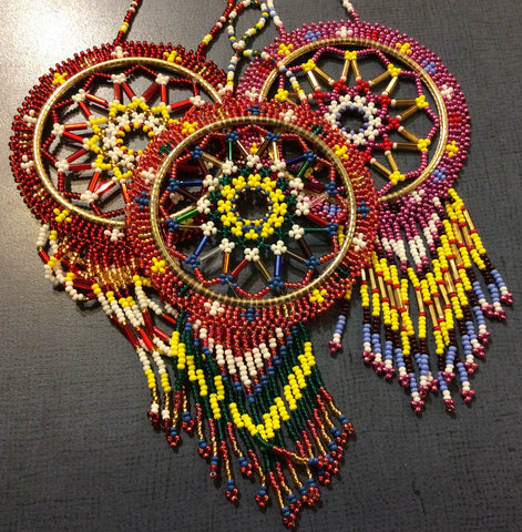 Dreamcatcher: Assorted Colours Full Beaded Handcrafted by Patty Smith Mi'Kmaq Elder