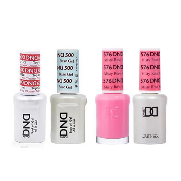 DND - #500#600 Base, Top, Gel & Lacquer Combo - Misty Rose - #576