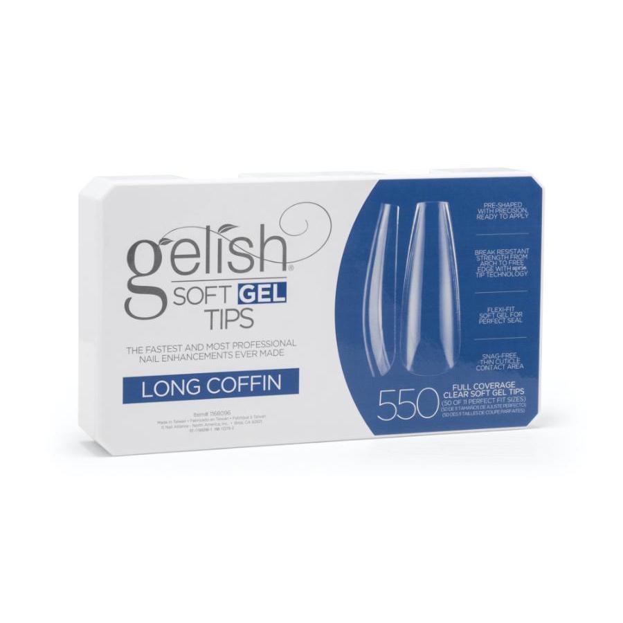 Harmony Gelish - Soft Gel Tips - Long Coffin 550CT