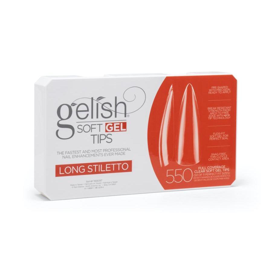 Harmony Gelish - Soft Gel Tips - Long Stiletto 550CT