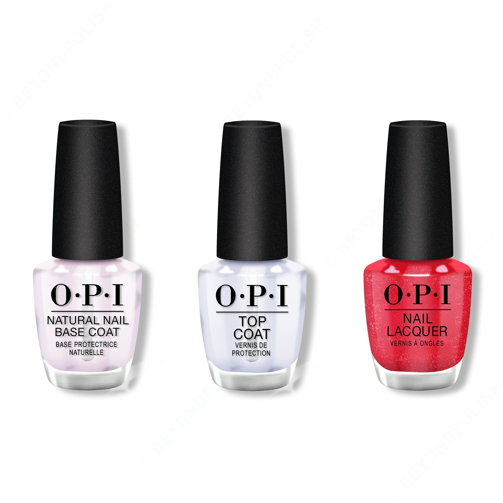OPI - Nail Lacquer Combo - Base, Top & Rhinestone Red-y