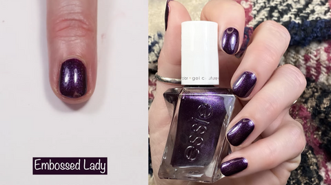 Essie Gel Couture Embossed Lady - swatch by @livwithbiv