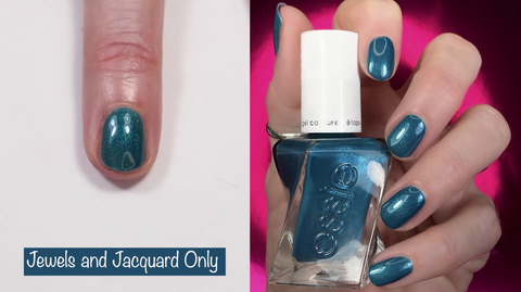Essie Gel Couture Jewels and Jacquard Only - swatch by @livwithbiv