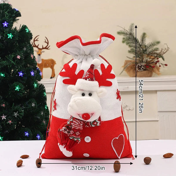 Christmas Decor Christmas Stocking Snowman Santa Elk Bag 8