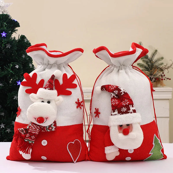 Christmas Decor Christmas Stocking Snowman Santa Elk Bag 21