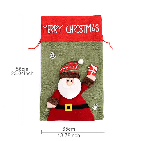 Christmas Decor Christmas Stocking Snowman Santa Elk Bag 13
