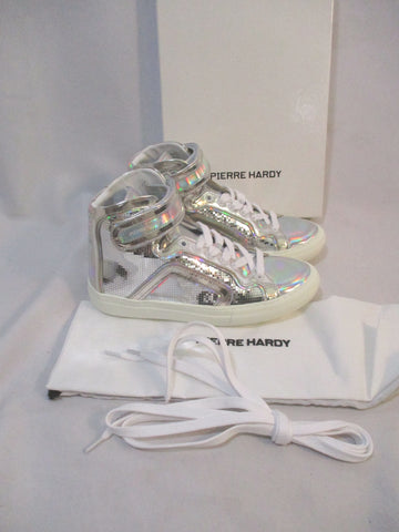 NEW PIERRE HARDY SILVER MIRROR Sneaker TRAINER Shoe 36 SILVER