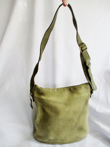 green suede coach purse