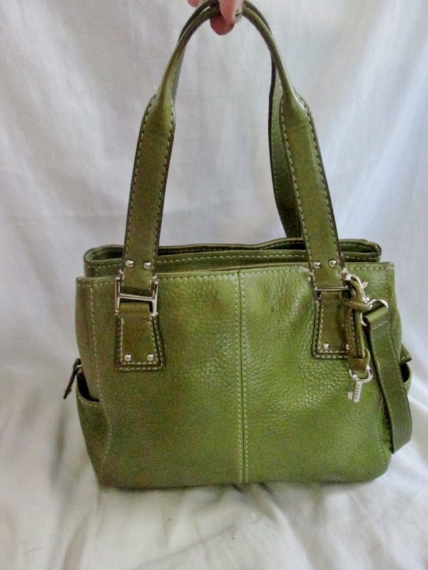 FOSSIL TOTE 75082 tote shoulder leather handbag hobo bag purse GREEN A ...