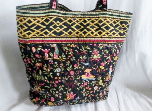 VERA BRADLEY MING PADDY Vegan Quilted Satchel TOTE Book Bag Carryall B ...