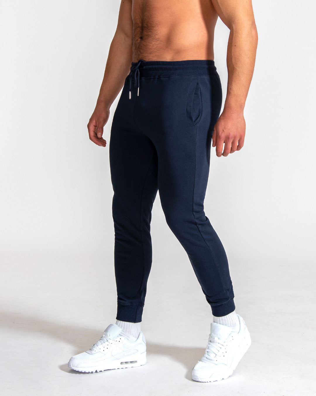 Men's Navy Muscle Fited French Terry Joggers | Muscle Fit Basics