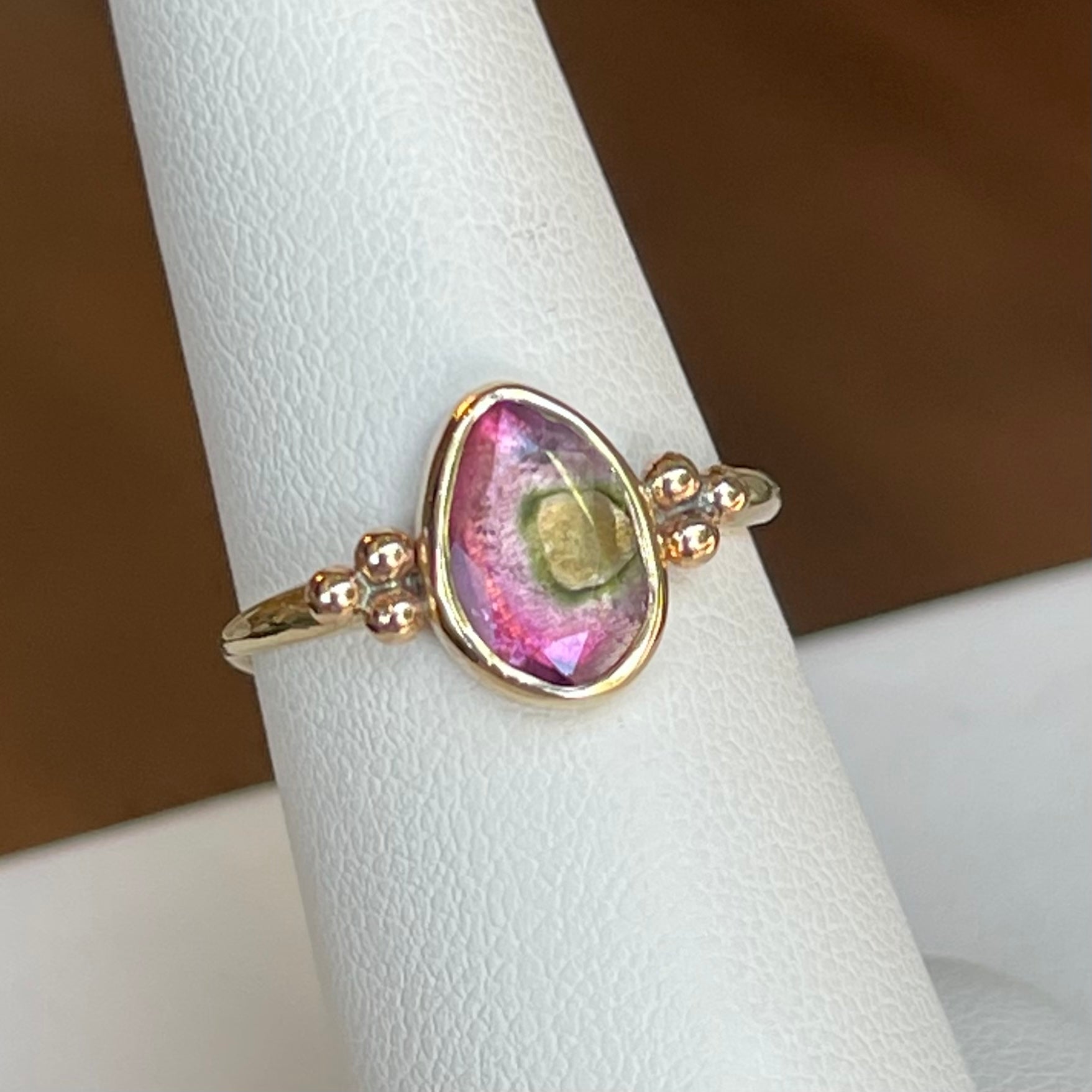 14k + watermelon tourmaline