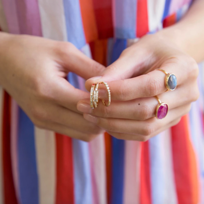 diamond baguette reflection ring