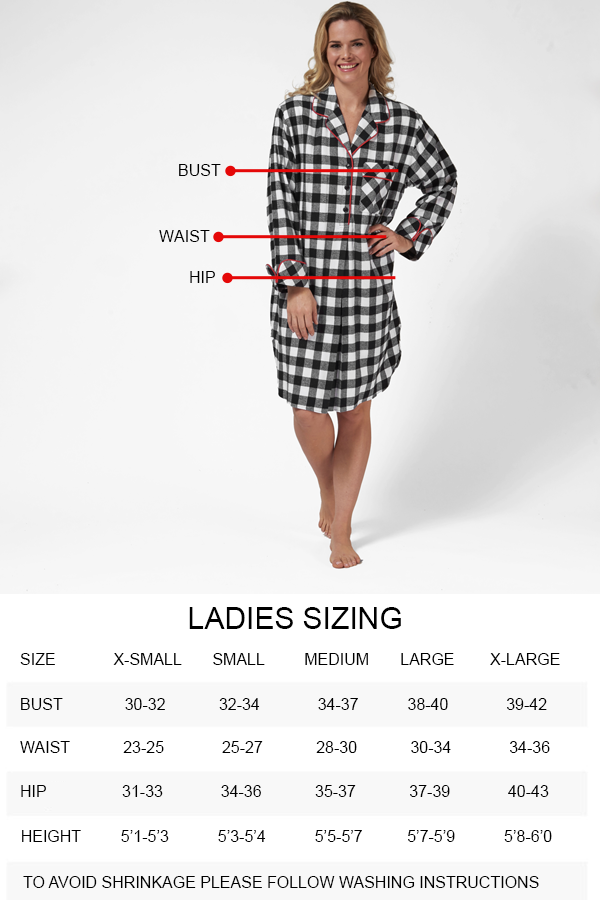 Flannel Size Chart