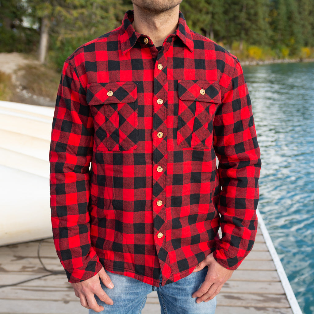 Sherpa Lined Flannel Shirt Mens Blue Plaid | Rocky Mountain Flannel ...