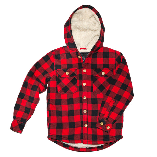 Kids Sherpa Jacket in Red Black – Rocky Mountain Flannel Company