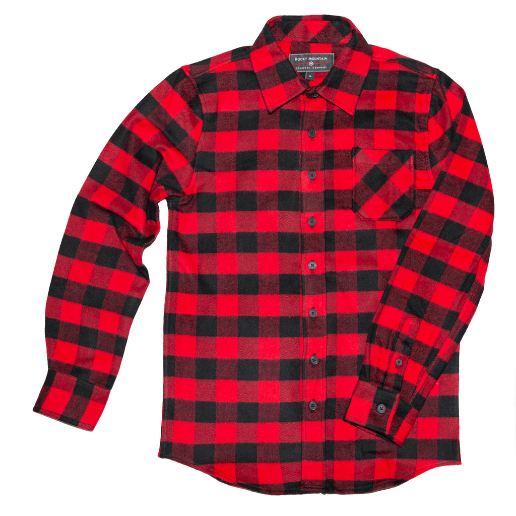 Kids Red Black Buffalo Check Shirt – Rocky Mountain Flannel Company