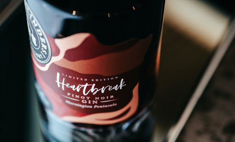 Bass & Flinders Distillery Heartbreak Pinot Noir Gin label