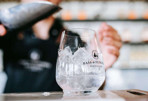 Bass & Flinders Distillery Mornington Peninsula gin and tonic glass with ice