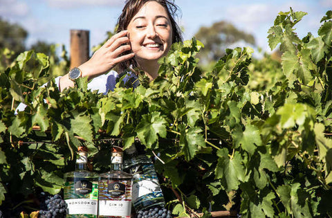 Bass & Flinders Distillery Mornington Peninsula Head Distiller Holly in vineyard