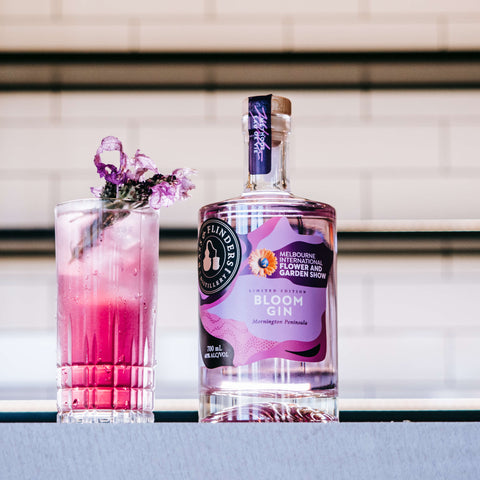 Bass & Flinders Distillery Bloom gin Botanicals in Bloom cocktail