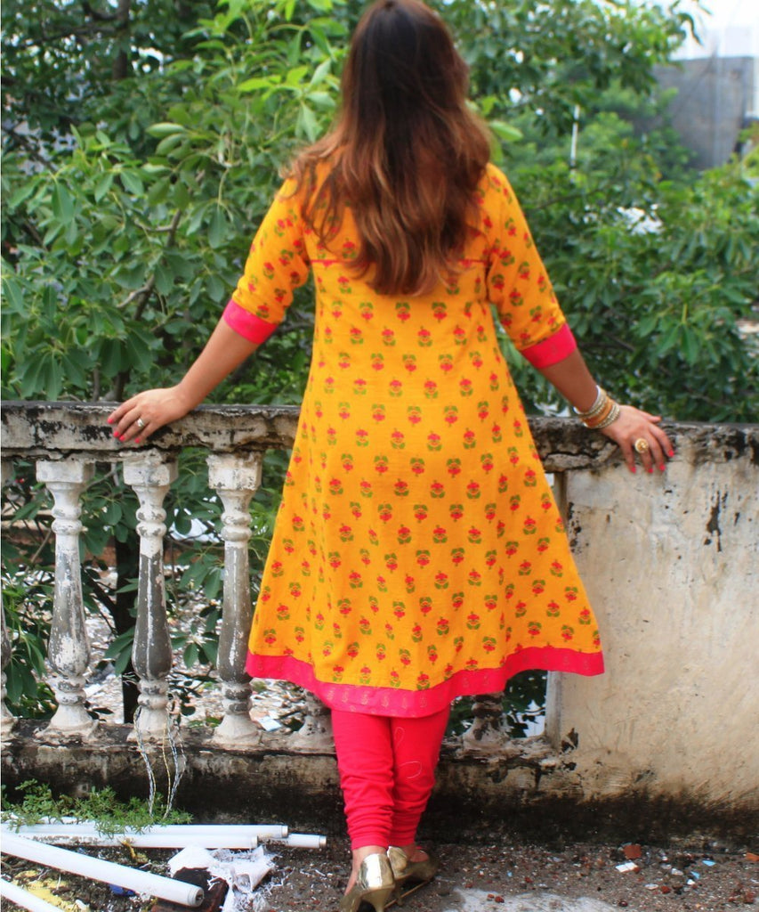 Yellow Alia Cut Kurti Set | Latest dress materials, Fashion, Trendy sarees