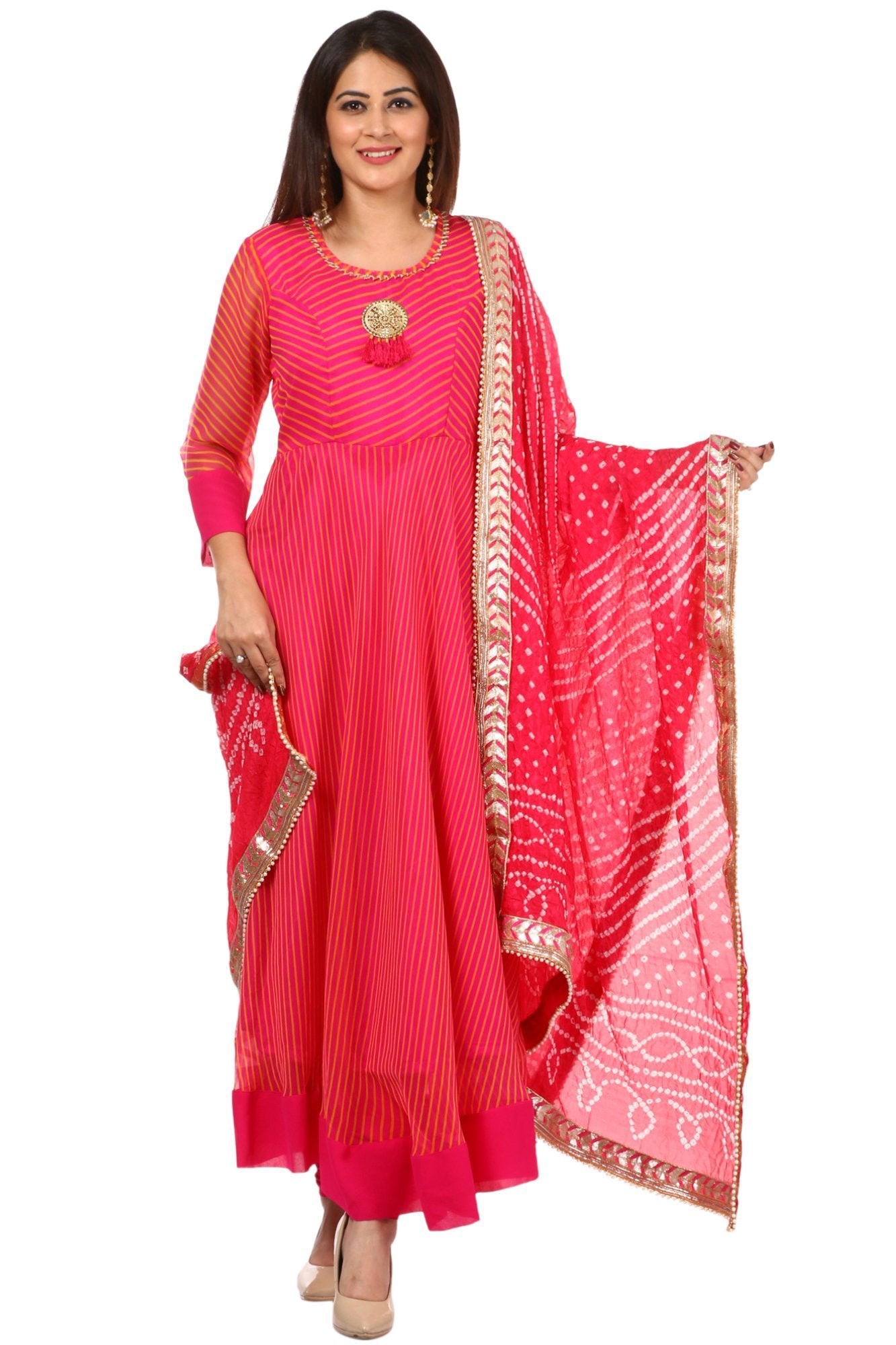 bandhani indo western dress