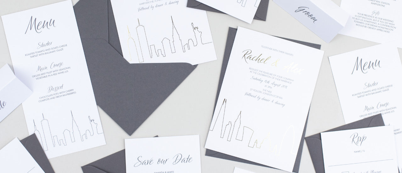 London Skyline wedding invitations